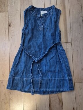 Girls Size 4/5 Peek Sleeveless Denim Tie-Waist Dress